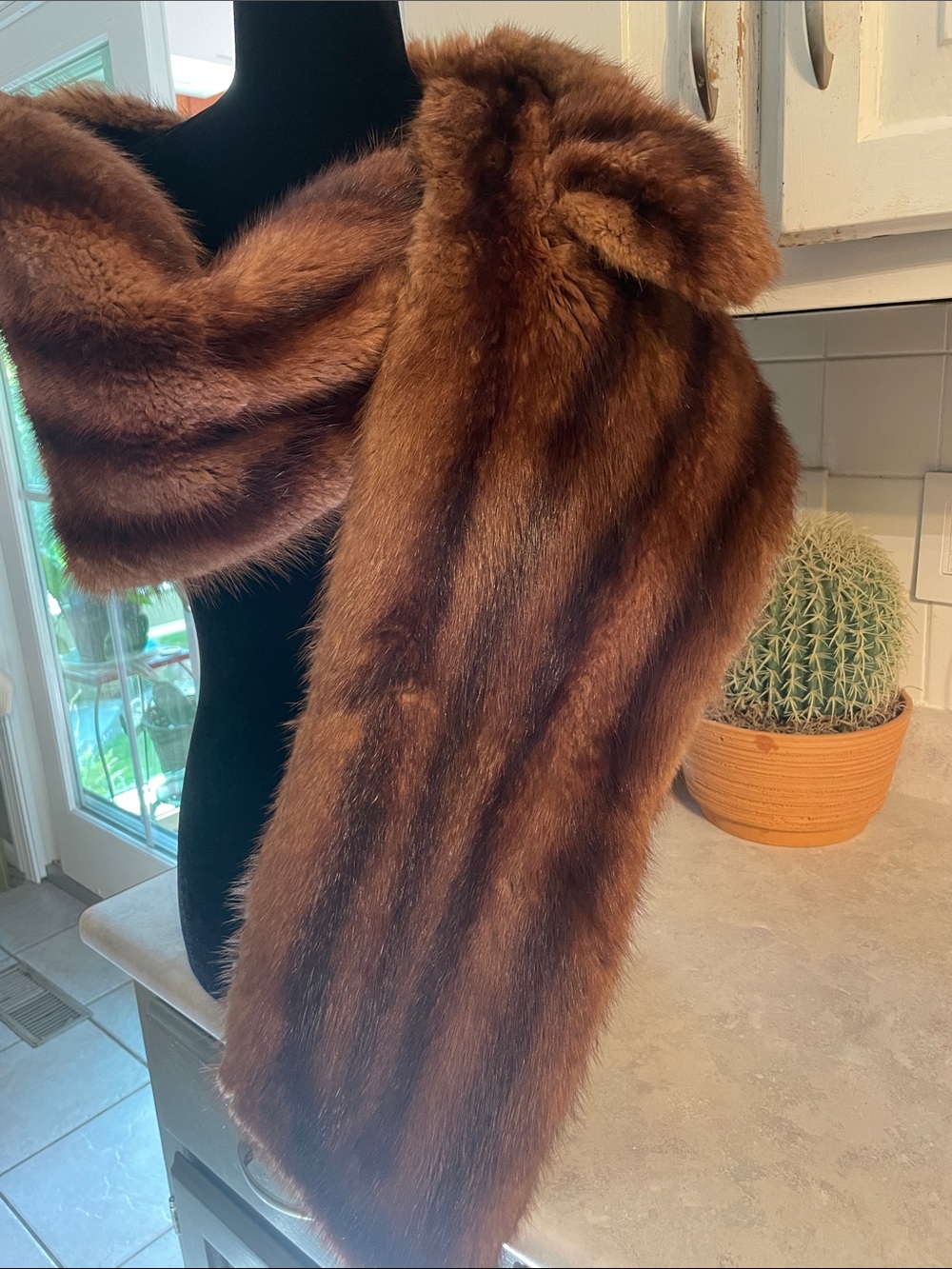 Luxurious Real Mink Brown Stole
